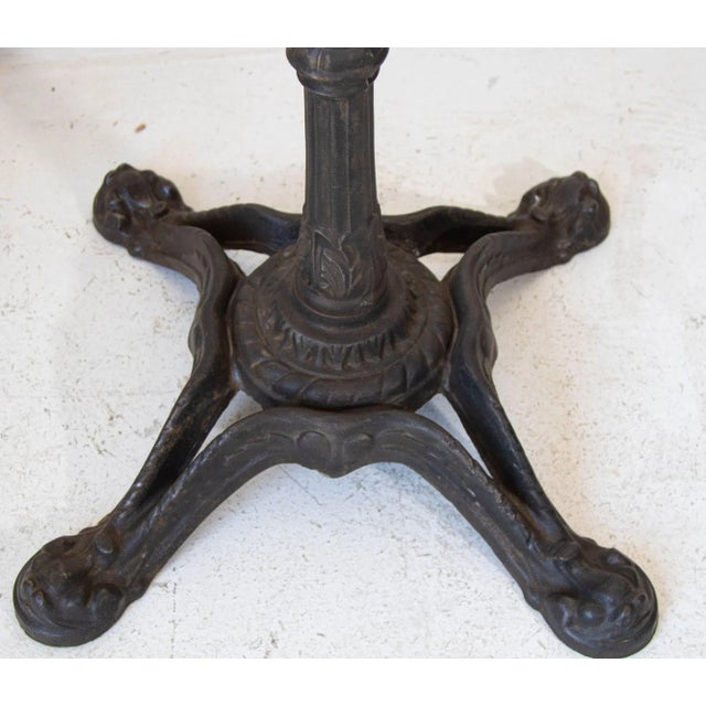 Victorian 1920s Antique French Cast Iron Bistro Table Stand a Pair For Sale - Image 3 of 13
