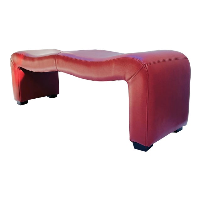 1990s Modern Organic Eco-Leather Bench For Sale