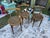 Frame in dark stained bent wood. Seat in plywood with decorative pattern.