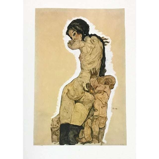 Artist: Egon Schiele Country: Austria Title: Mother and child Medium: Offset – 7 Paper: Heavy paper 16 x 12 inch...
