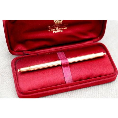 Gold Mechanical Pencil and Pen with Reliefs For Sale - Image 11 of 11