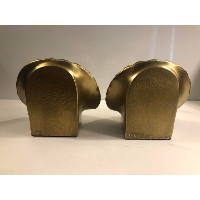 1950s 1950s Heavy Brass Clam Sea Shell Bookends For Sale - Image 5 of 9