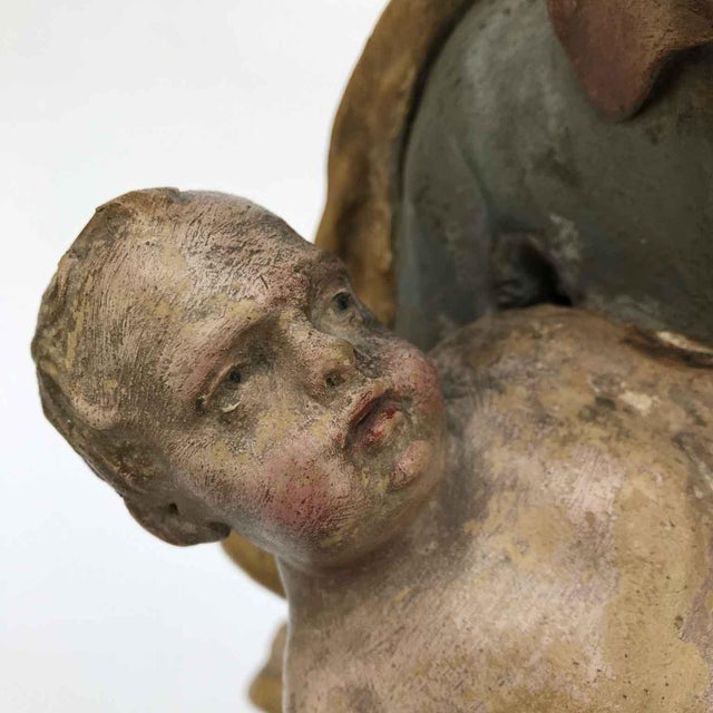 St. Joseph with Child in Terracotta, 1800s For Sale - Image 9 of 13