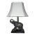 Vintage 1990s Berman Artisan Bronze Elephant Table Lamp With Pagoda Shade For Sale
