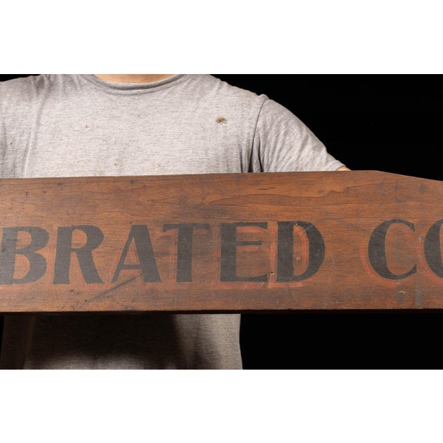 Early 20th Century Early 20th Century Bours Celebrated Coffee Painted Wood Advertising Sign For Sale - Image 5 of 7