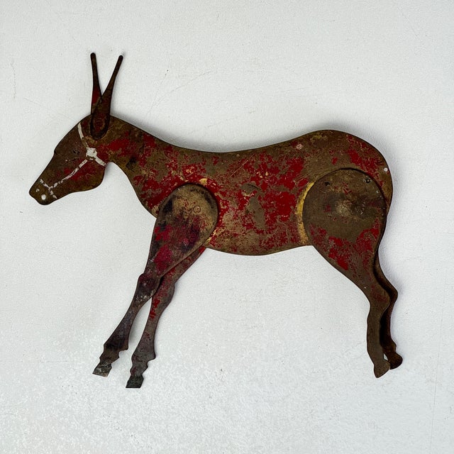 Early 20th Century Kinetic Articulated Folk Art Metal Mule/Donkey for Possible Carnival Gallery Target For Sale - Image 10 of 14