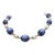 Vintage 1950s Signed Napier Rhodium Plated Blue Moonglow & Faux-Pearl Necklace For Sale