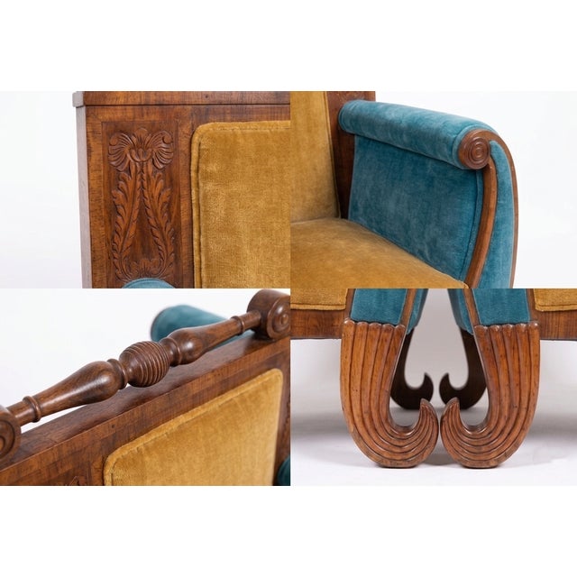 Biedermeier Armchairs with Velvet Upholstery, Set of 2 For Sale - Image 3 of 5