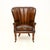 An outstanding antique Victorian leather barrel back wing armchair. This was made in England, it dates from around the...