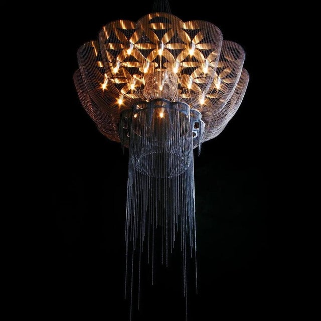 Metal Flower of Life Chandelier from Willowlamp, 2012 For Sale - Image 7 of 9