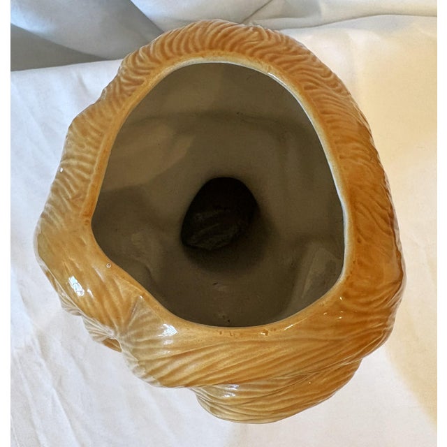 1970's Vintage Mid Century Ceramic Lady Head Vase With Dangle Earrings For Sale In West Palm - Image 6 of 14