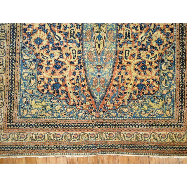 19th Century Pictorial Paradise Animal Hadji Jali Li Tabriz Rug - 4'6" x 6' For Sale In New York - Image 6 of 14