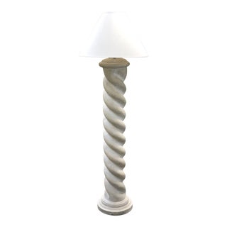 Vintage Mid Century Modern Plaster Spiral Floor Lamp For Sale