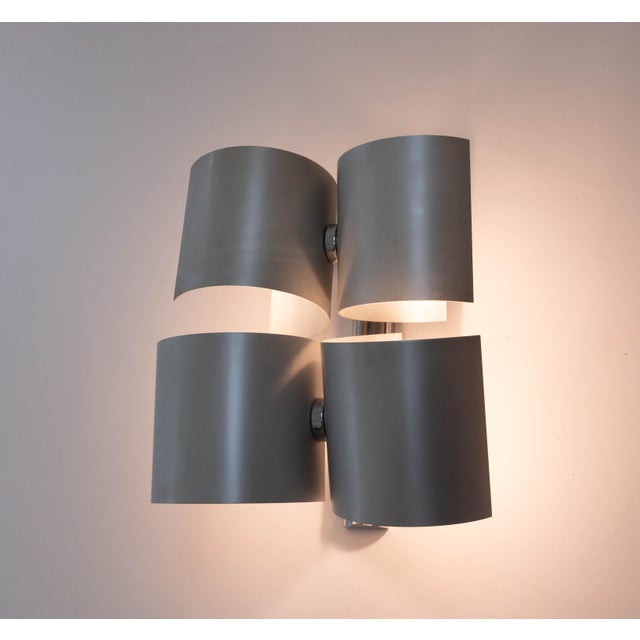 Silver Aluminium Wall Lamp by Nucleo Sormani, 1970s For Sale - Image 8 of 8