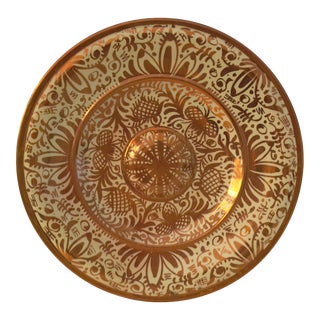 Late 19th Century Large Hispano Moresque Majolica Lusterware Charger For Sale