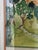 Charming framed watercolor painting Depicting a bucolic countryside landscape Likely a French work, but not certain as...