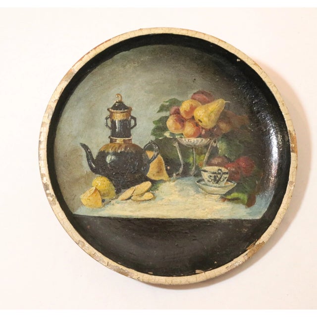 Up for sale is a wonderful antique original Folk Art still life oil painting. It is beautifully painted with rich color...