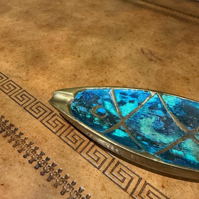 Mid-Century Modern Mid-Century Mexican Modern Brass Fish Ashtray Dish Catch All by Pepe Mendoza For Sale - Image 3 of 11