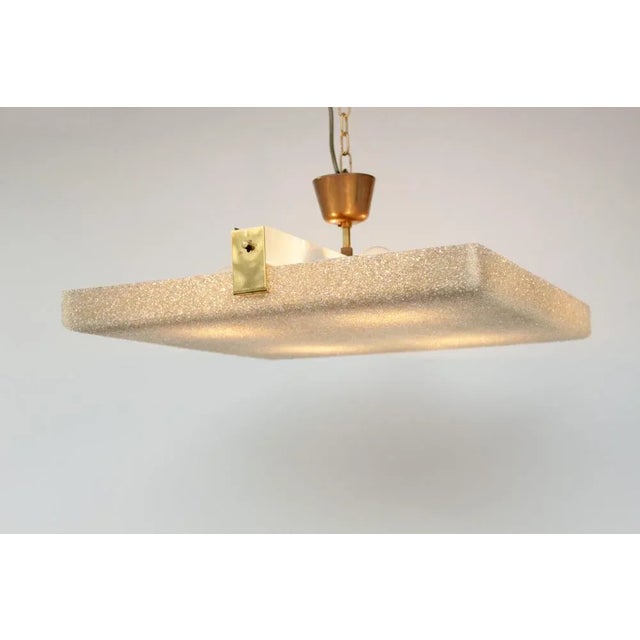 1960s Large Mid-Century Square Recessed Lamp in Acrylic Glass and Brass, 1960s For Sale - Image 5 of 13