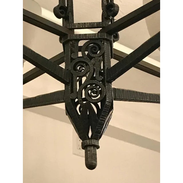 Edgar Brandt Style French Art Deco Chandelier For Sale In New York - Image 6 of 12