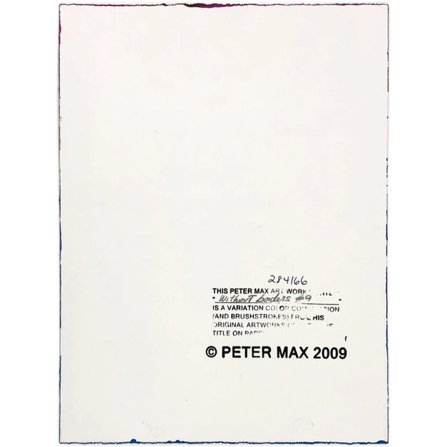 Contemporary Peter Max Without Borders #9 (Unique Mixed Media on Paper), 2009 For Sale - Image 3 of 3