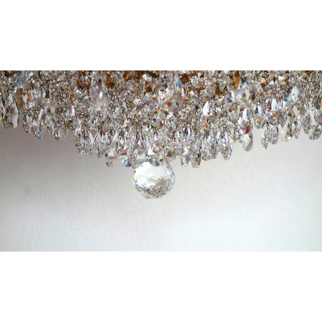 Antique Palwa Brass Lead Crystal Chandelier from Palwa, 1950s For Sale - Image 6 of 17