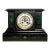 Antique French Belgian Black Slate Mantle Clock With Open Escapement and Malachite Inlay For Sale