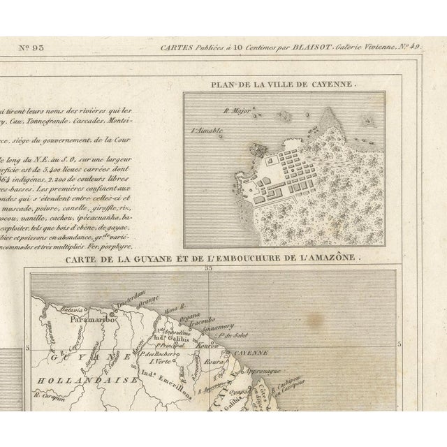 Antique Map of French Guiana and Cayenne, 1835 For Sale - Image 4 of 7