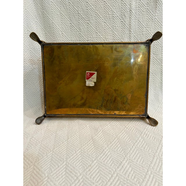 Metal Vintage Brass Cutlery Tray or Caddy For Sale - Image 7 of 7