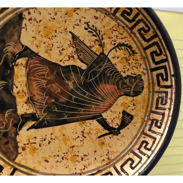 Cream Vintage Hand Painted Footed Krater Mini Decorative Bowl For Sale - Image 8 of 9