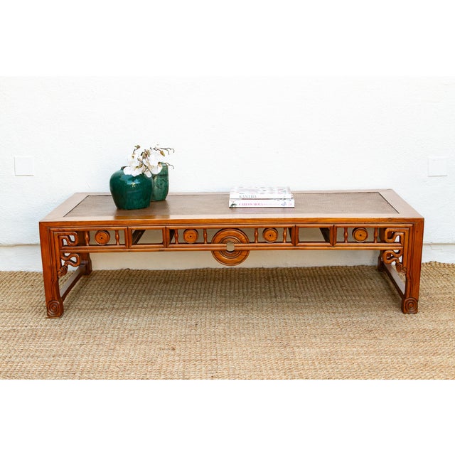 Large Antique Qing Woven Top Coffee Table For Sale - Image 14 of 14