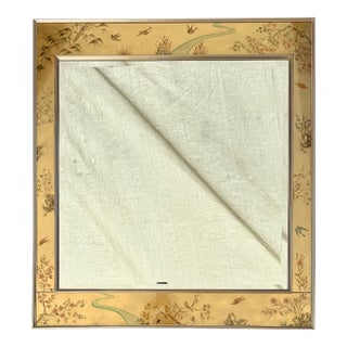 1982 LaBarge Chinoiserie Églomisé Decorated Wall Mirror, Signed L. Vanderhill For Sale