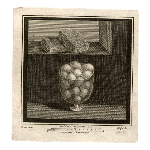 Vincenzo Aloja, Ancient Roman Fresco, Etching, 18th Century For Sale