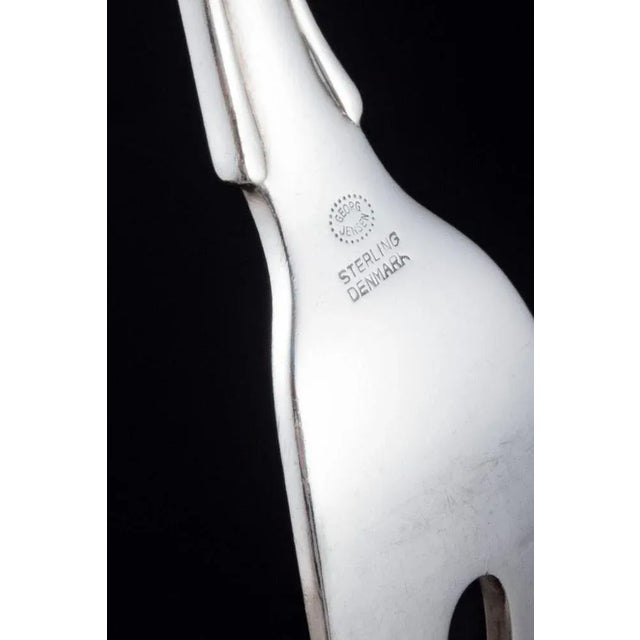 Danish Lily of the Valley Meat Fork in Sterling Silver from Georg Jensen For Sale - Image 4 of 5
