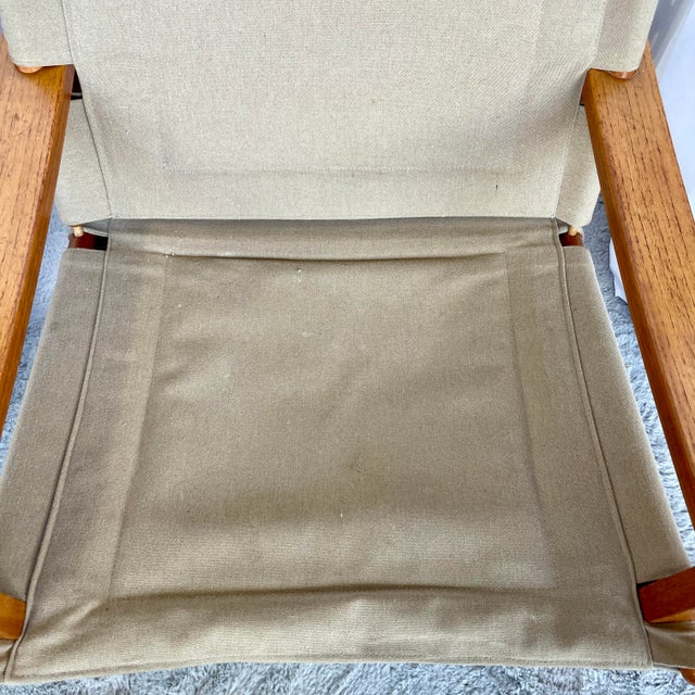 Mid 20th Century Pair Safari Chairs Style of Borge Jensen for Mobelfabrik For Sale - Image 9 of 12