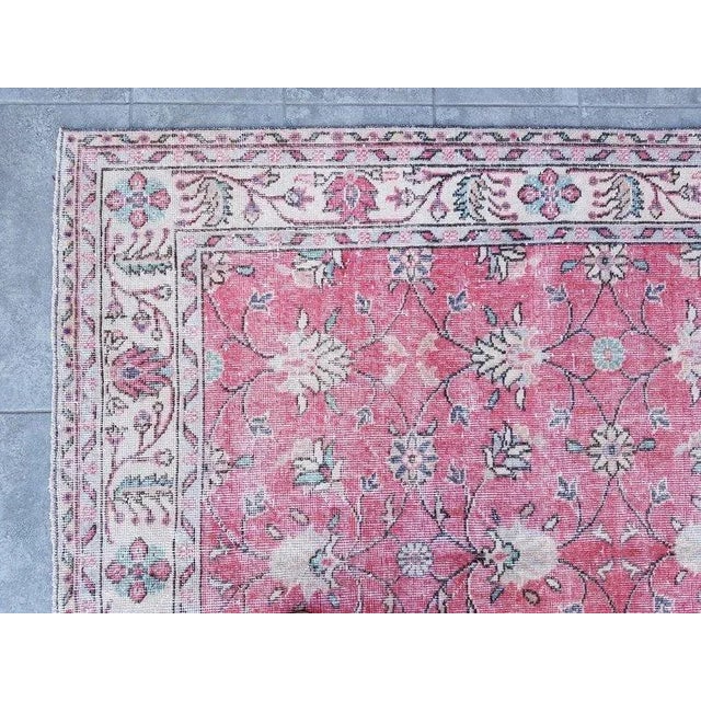 Turkish 1960s Oushak Vintage Area Rug For Sale - Image 3 of 11