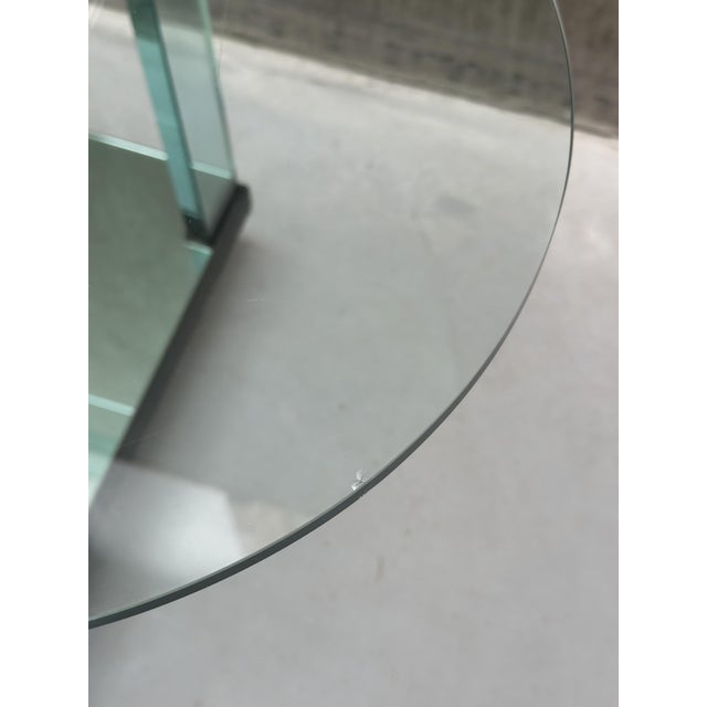 Postmodern Italian Curved Green Glass Bar Cart by Fiam, 1980s For Sale - Image 10 of 11