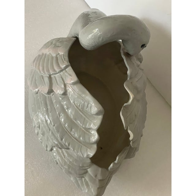 1960s Large Italian Gray Swan Planter Signed For Sale - Image 5 of 6
