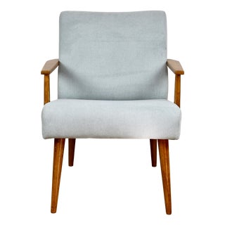 Vintage Armchair with Armrests Loft in Blue Sky, 1970s For Sale