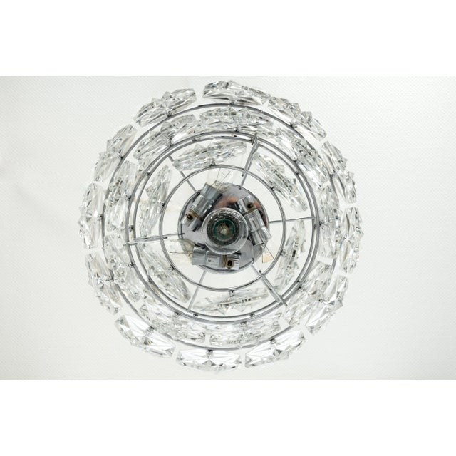 Petite Chrome & Crystal Glass Pendant from Kinkeldey, Germany, 1970 For Sale - Image 3 of 13