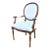 Ethan Allen Francesca Louis XVI Oval Back Armchair Carved Wood French Accent Chair For Sale