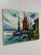 Mid-Century Modern Harbor Boats Acrylic Painting on Canvas, Vintage For Sale - Image 3 of 12