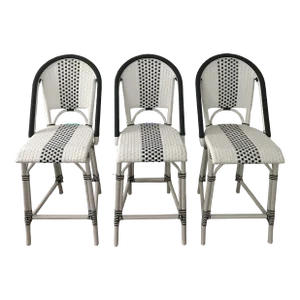 Serena and Lily Indoor/Outdoor Riveria Powdered Coated Counter Stools - Set of 3