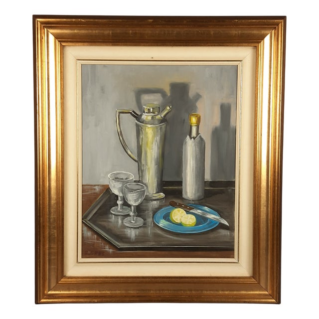 Paolo Polli, Jug of Lemons, 1985, Oil on Canvas, Framed For Sale