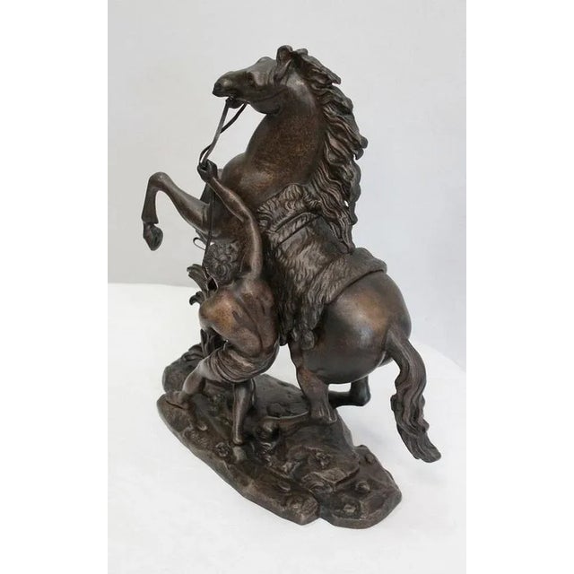 Bronze Cheval de Marly after G. Coustou, 19th Century For Sale - Image 3 of 18