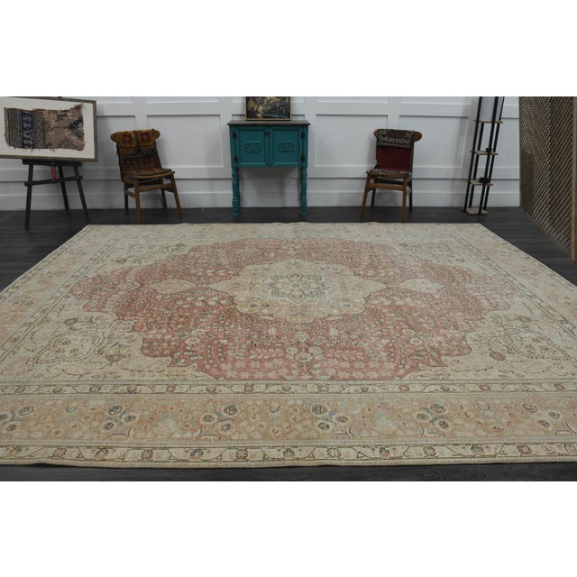 1970s Vintage Persian Handknotted Wool Red Oversize Area Rug For Sale - Image 4 of 11