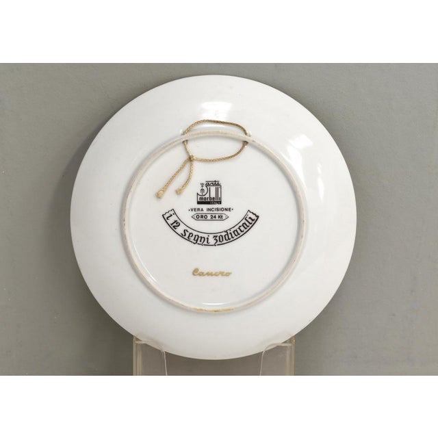 Vintage Zodiac Cancer Plate in 24k Gold Porcelain from Arte Morbelli, Italy, 1970s For Sale - Image 4 of 9