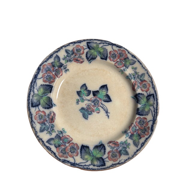 American Antique Frances Morley & Co. Transferware Ironstone Dinner Plate. 10.25" Diameter. 7 Plates Available For Sale - Image 3 of 10
