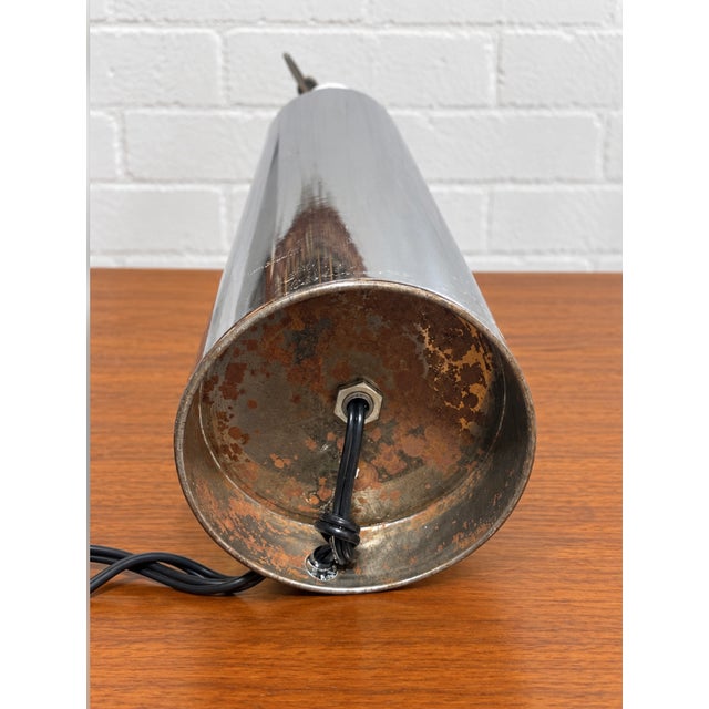 Mid Century Modern Vintage Chrome Cylinder Table Lamps, Set of 2, C. 1970's For Sale - Image 10 of 12