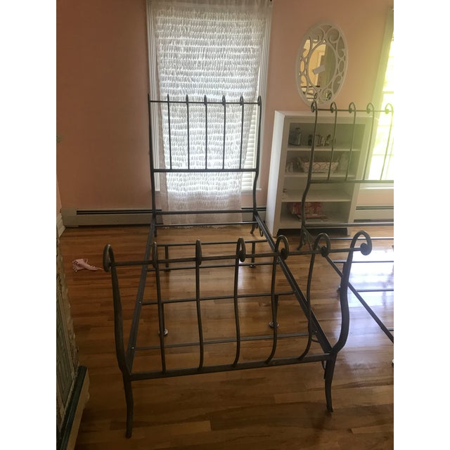 Rustic Wrought Iron Twin Sleigh Bedframe Chairish